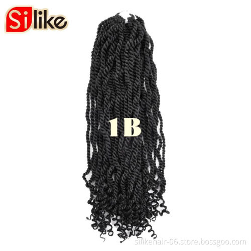 Senegalese Twists Synthetic Braiding Hair Extension 12"18 Inch Crochet Braid Wavy Senegalese Twist Crochet Hair For Black Women
